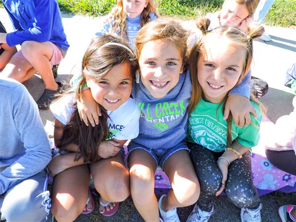 Students outside enjoying the Nolensville Homecoming Parade.